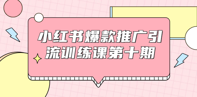 小红书爆款推广引流训练课第十期，手把手带你玩转小红书，轻松月入过万_海蓝资源库