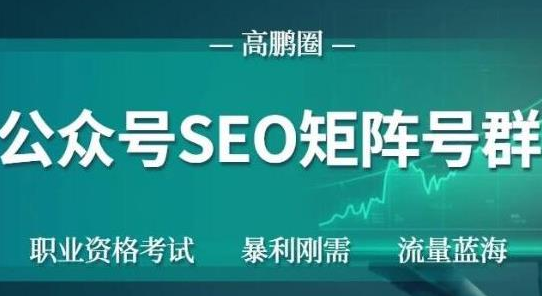 高鹏圈公众号SEO矩阵号群，实操20天纯收益25000+，普通人都能做_海蓝资源库