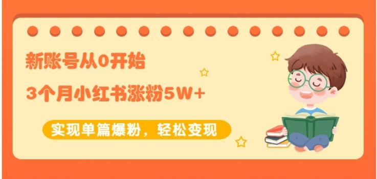 生财小红书涨粉变现：新账号从0开始3个月小红书涨粉5W+实现单篇爆粉_海蓝资源库