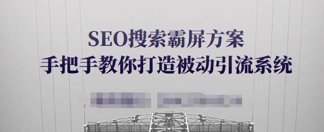 SEO搜索霸屏方案，手把手教你打造被动引流系统【视频课程】_海蓝资源库