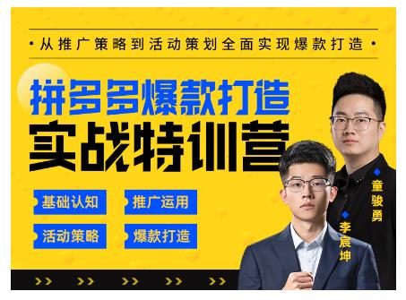 玺承云·拼多多爆款打造实战特训营，一套从入门到高手课程，让你快速拿捏拼多多_海蓝资源库