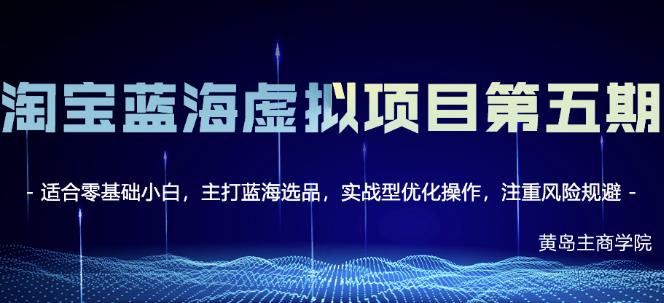 黄岛主淘宝虚拟无货源3.0+4.0+5.0，适合零基础小白，主打蓝海选品，实战型优化操作_海蓝资源库