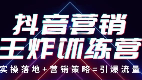 抖音营销王炸训练营，实操落地+营销策略=引爆流量（价值8960元）_海蓝资源库