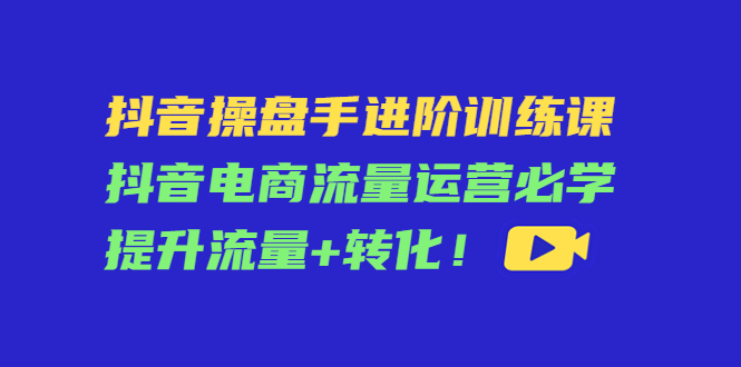 抖音操盘手进阶训练课：抖音电商流量运营必学，提升流量+转化_海蓝资源库