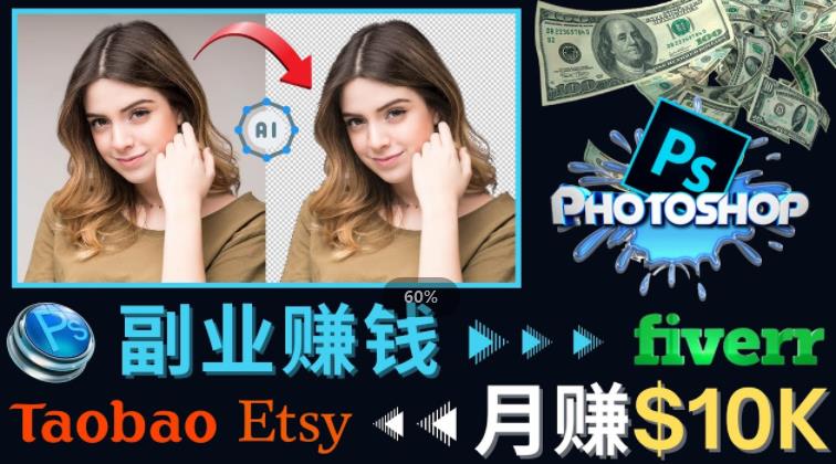 掌握PS修图技能，月赚5000美元以上–利用Adobe Photoshop赚钱的3种途径_海蓝资源库