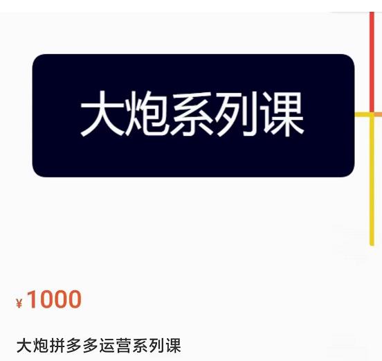 大炮拼多多运营系列课，各类​玩法合集，拼多多运营玩法实操_海蓝资源库