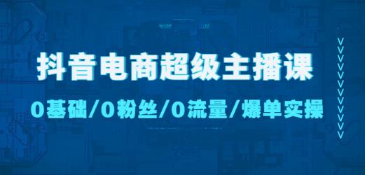 抖音电商超级主播课：0基础、0粉丝、0流量、爆单实操！_海蓝资源库