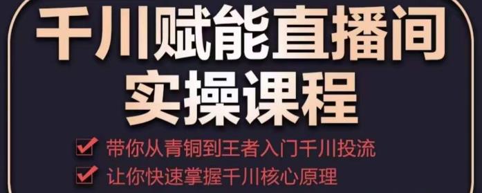 千川赋能直播间实操课程，带你从青铜到王者的入门千川投流，让你快速掌握千川核心原理_海蓝资源库