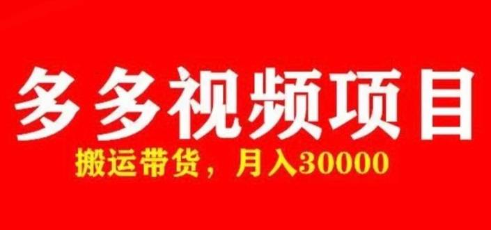 多多带货视频快速50爆款拿带货资格，搬运带货，月入30000【全套脚本+详细玩法】_海蓝资源库