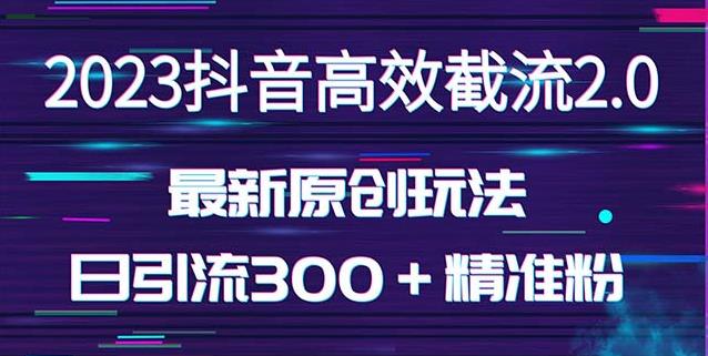 日引300＋创业粉，独家抖音高效截流2.0玩法（价值1280）_海蓝资源库