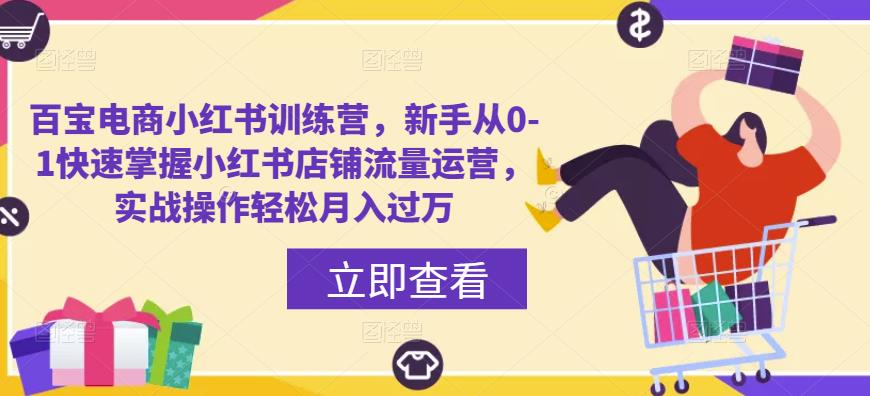 百宝电商小红书训练营，新手从0-1快速掌握小红书店铺流量运营，实战操作轻松月入过万_海蓝资源库