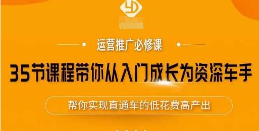 35节课程带你从入门成长为资深车手，让系统学习直通车成为可能，帮你实现直通车的低花费高产出_海蓝资源库