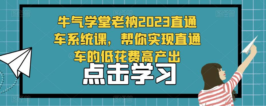 牛气学堂老衲2023直通车系统课，帮你实现直通车的低花费高产出_海蓝资源库