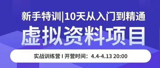 虚拟资料项目新手特训，10天从入门到精通，保姆级实操教学_海蓝资源库