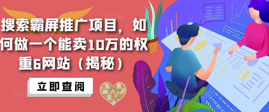 搜索霸屏推广项目，如何做一个能卖10万的权重6网站（揭秘）_海蓝资源库