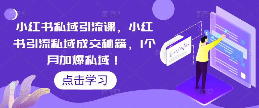 小红书私域引流课，小红书引流私域成交秘籍，1个月加爆私域！_海蓝资源库