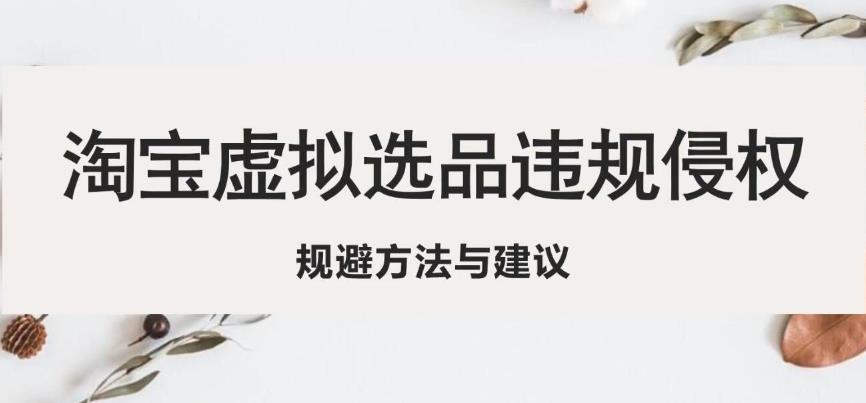 淘宝虚拟违规侵权规避方法与建议，6个部分详细讲解，做虚拟资源必看_海蓝资源库