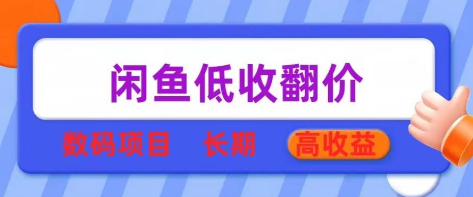 闲鱼低收翻价数码暴利项目，长期高收益【揭秘】_海蓝资源库