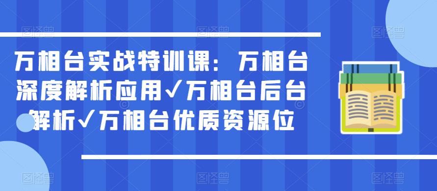 万相台实战特训课：万相台深度解析应用✔万相台后台解析✔万相台优质资源位_海蓝资源库