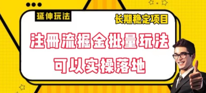 注册流掘金批量玩法，可以实操落地【揭秘】_海蓝资源库