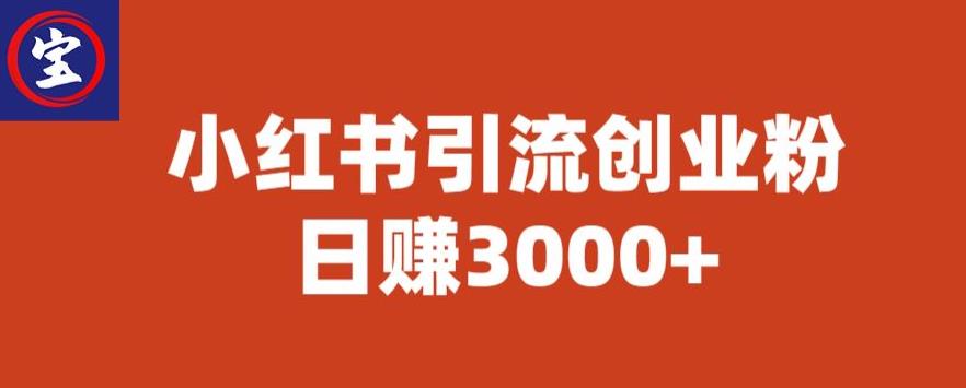 宝哥小红书引流创业粉，日赚3000+【揭秘】_海蓝资源库