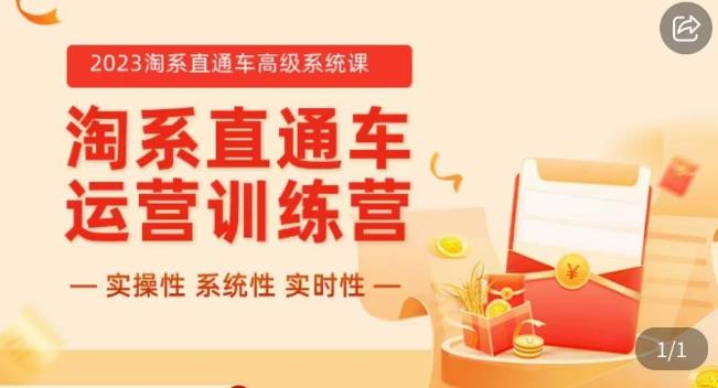 冠东·2023淘系直通车高级系统课，​实操性，系统性，实时性，直通车完整体系教学_海蓝资源库