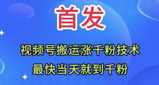 全网首发：视频号无脑搬运涨千粉技术，最快当天到千粉【揭秘】_海蓝资源库