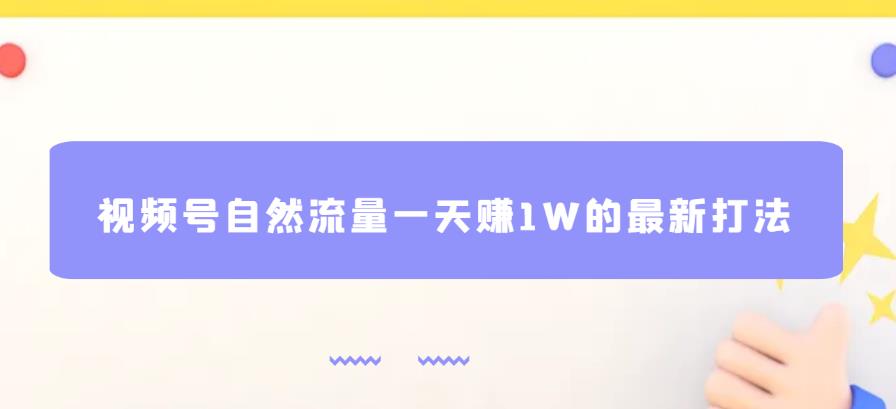 视频号自然流量一天赚1W的最新打法，基本0投资【揭秘】_海蓝资源库