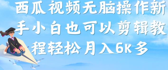 西瓜视频搞笑号，无脑操作新手小白也可月入6K_海蓝资源库