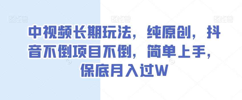 中视频长期玩法，纯原创，抖音不倒项目不倒，简单上手，保底月入过W【揭秘】_海蓝资源库