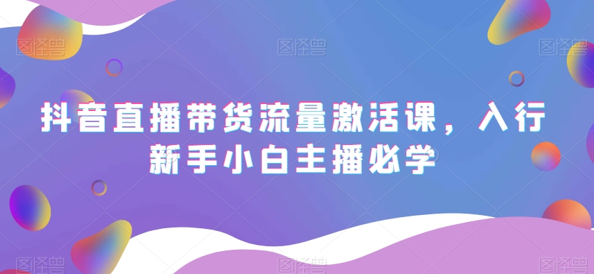 抖音直播带货流量激活课，入行新手小白主播必学_海蓝资源库