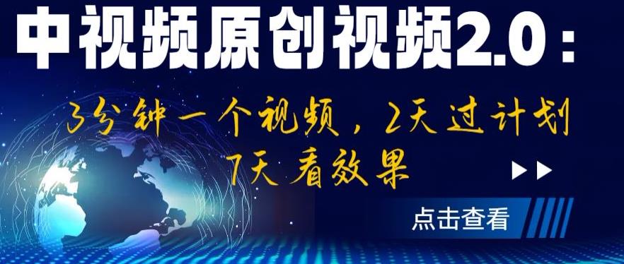 中视频原创视频2.0：3分钟一个视频，2天过计划，7天看效果【揭秘】_海蓝资源库