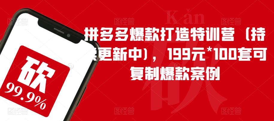 拼多多爆款打造特训营（持续更新中)，199元*100套可复制爆款案例_海蓝资源库