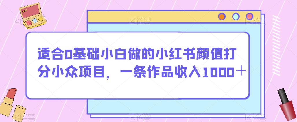 适合0基础小白做的小红书颜值打分小众项目，一条作品收入1000＋【揭秘】_海蓝资源库