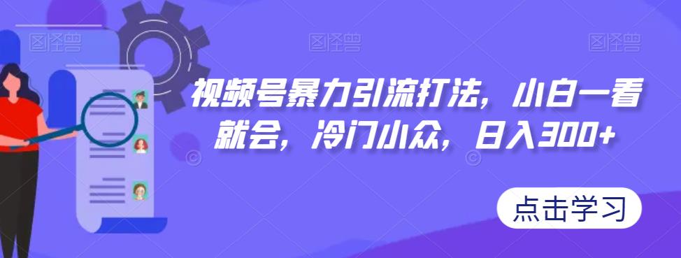 视频号暴力引流打法，小白一看就会，冷门小众，日入300+【揭秘】_海蓝资源库