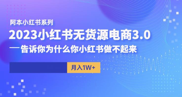 阿本小红书无货源电商3.0，告诉你为什么你小红书做不起来_海蓝资源库