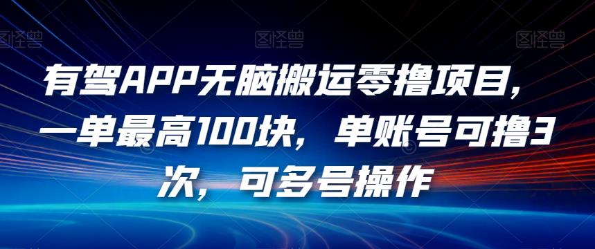 有驾APP无脑搬运零撸项目，一单最高100块，单账号可撸3次，可多号操作【揭秘】_海蓝资源库