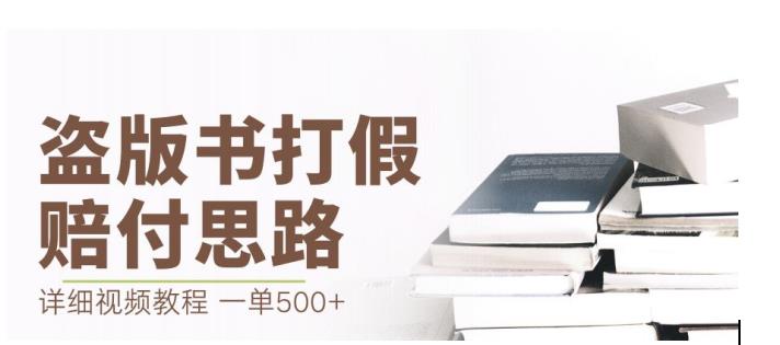 最新盗版书赔付打假项目，一单利润500+【详细玩法视频教程】【仅揭秘】_海蓝资源库