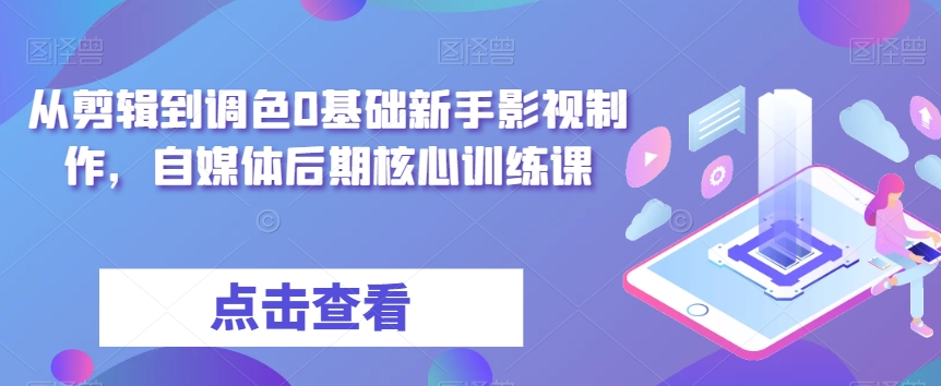 从剪辑到调色0基础新手影视制作，自媒体后期核心训练课_海蓝资源库