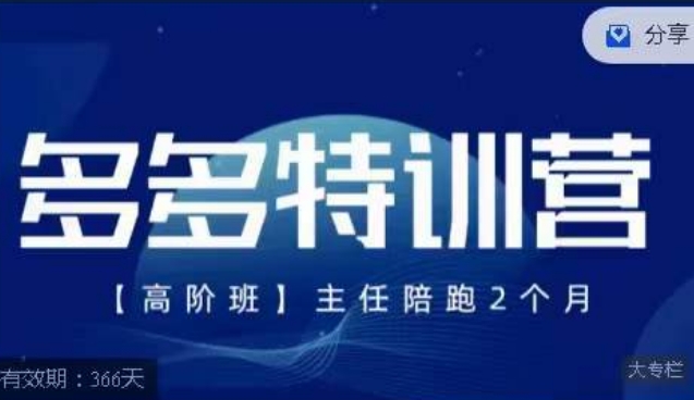 纪主任·多多特训营高阶班【9月13日更新】，拼多多最新玩法技巧落地实操_海蓝资源库