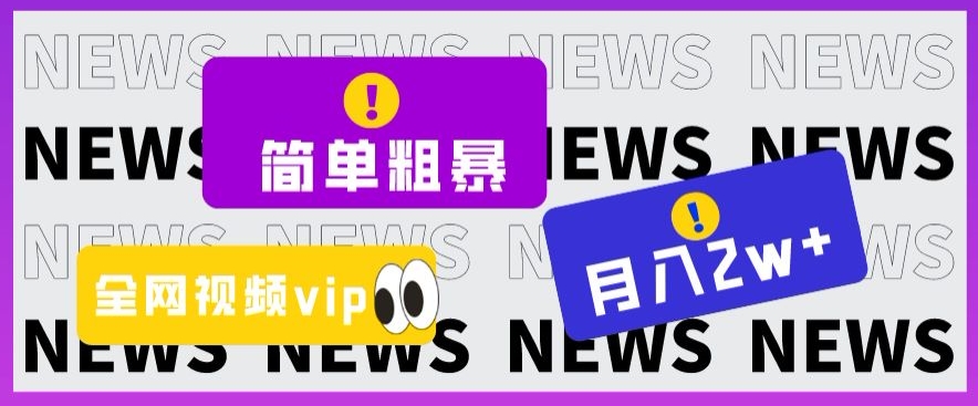 简单粗暴零成本，高回报，全网视频VIP掘金项目，月入2万＋【揭秘】_海蓝资源库