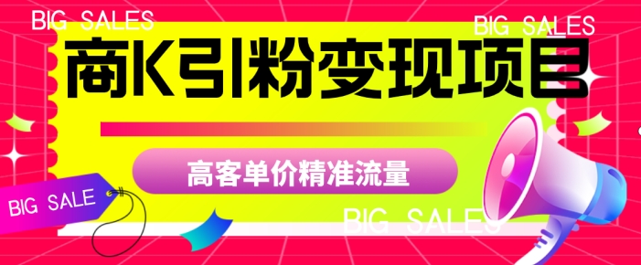 商K引粉变现项目，高客单价精准流量【揭秘】_海蓝资源库