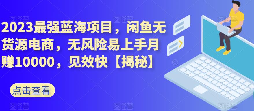 2023最强蓝海项目，闲鱼无货源电商，无风险易上手月赚10000，见效快【揭秘】_海蓝资源库