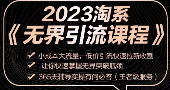 2023淘系无界引流实操课程，​小成本大流量，低价引流快速拉新收割，让你快速掌握无界突破瓶颈_海蓝资源库