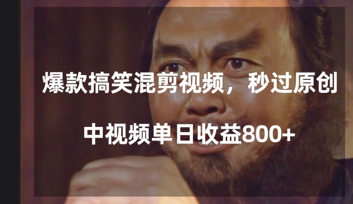 爆款搞笑混剪视频，百分百过原创，单日中视频播放收益800+【揭秘】_海蓝资源库