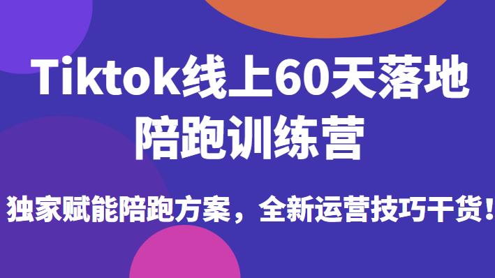 Tiktok线上60天落地陪跑训练营，独家赋能陪跑方案，全新运营技巧干货_海蓝资源库