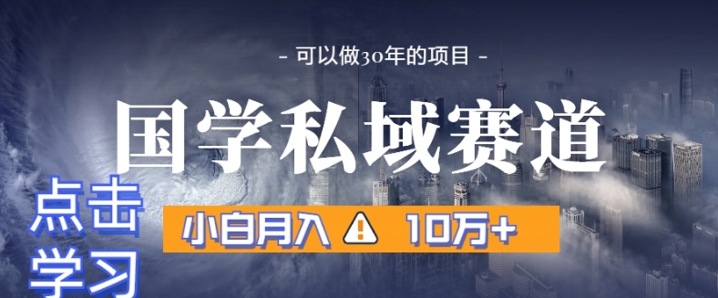 暴力国学私域赛道，小白月入10万+，引流+转化完整流程【揭秘】_海蓝资源库