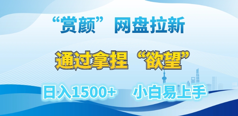 “赏颜”网盘拉新赛道，通过拿捏“欲望”日入1500+，小白易上手【揭秘】_海蓝资源库