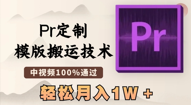 最新Pr定制模版搬运技术，中视频100%通过，几分钟一条视频，轻松月入1W＋【揭秘】_海蓝资源库