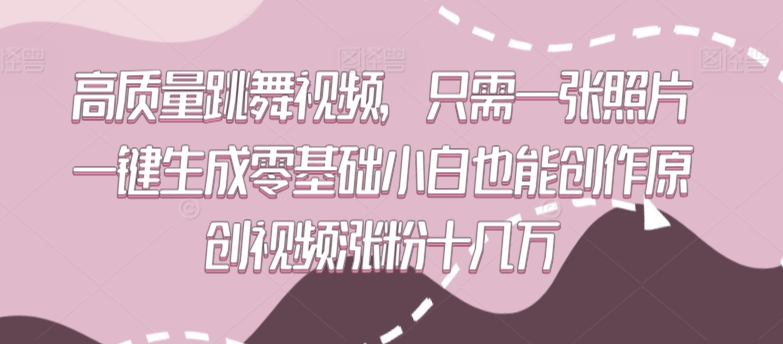 高质量跳舞视频，只需一张照片一键生成零基础小白也能创作原创视频涨粉十几万【揭秘】_海蓝资源库